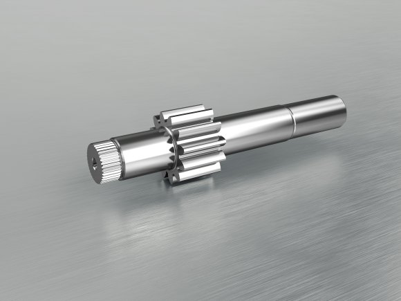 Pinion shafts with external milled toothing can be made up to module 5. For particularly high demands there is the possibility of tooth flank grinding.